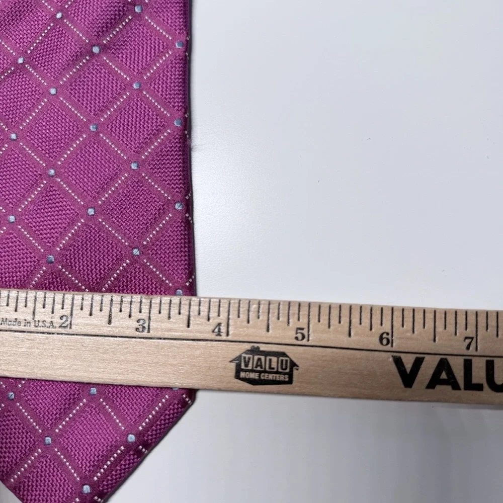 Geoffrey Beene Necktie Pink Check Old Money Preppy Ivy League Menswear Tie‎